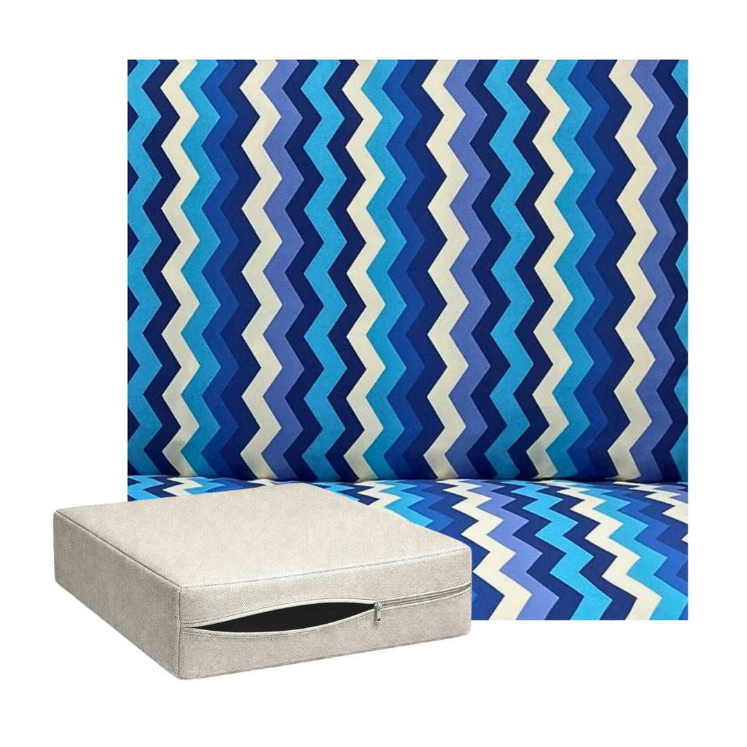 Blue & Cobalt Chevron Custom Cushion Cover