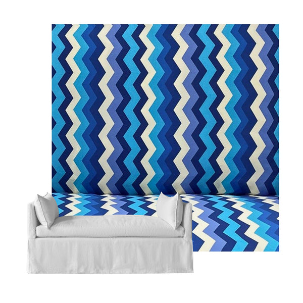 Blue & Cobalt Chevron Custom Daybed Cover