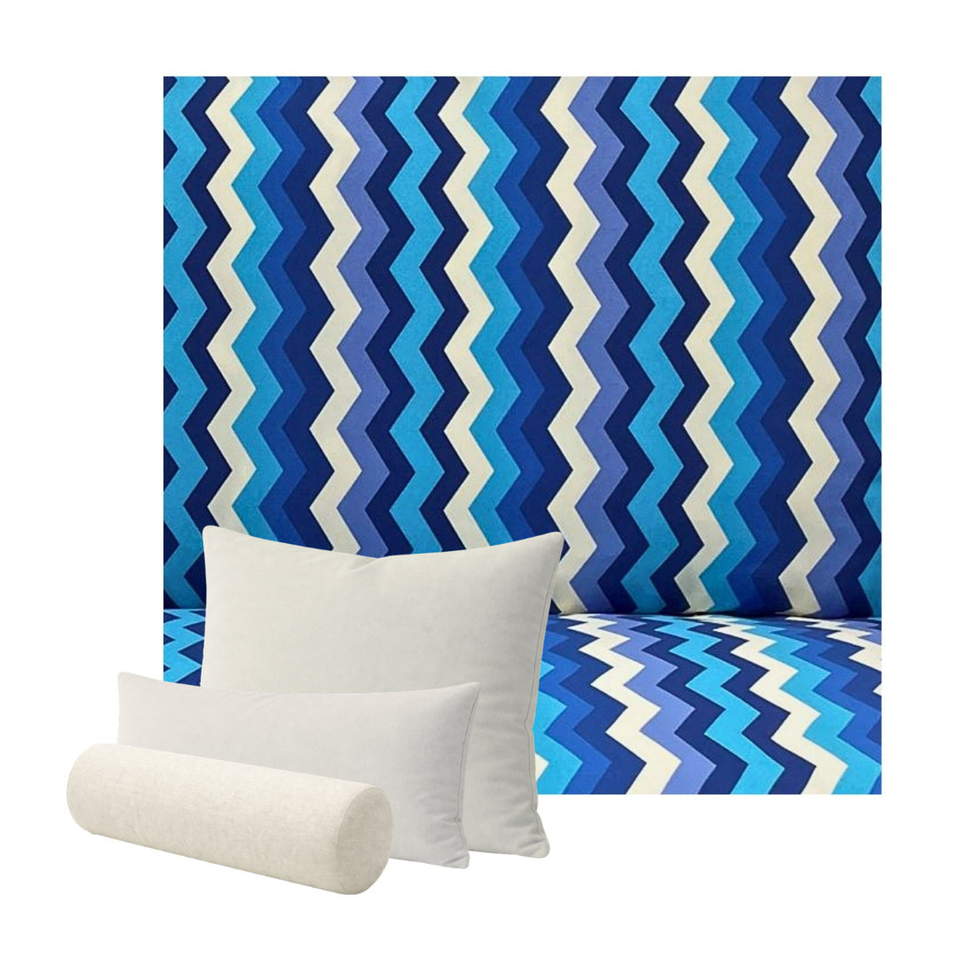 Blue & Cobalt Chevron Custom Pillow Cover
