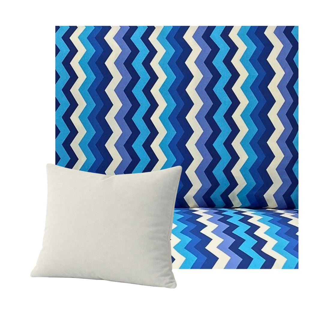 Blue & Cobalt Chevron Throw Pillow