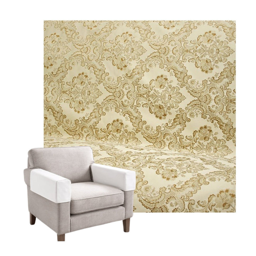 Vintage Gold Floral Damask Custom Armrest Cover