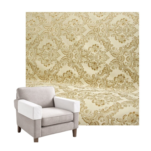 Vintage Gold Floral Damask Custom Armrest Cover