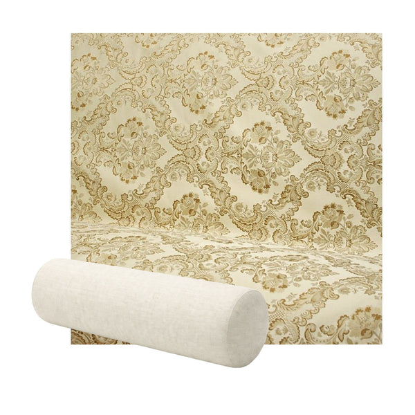 Vintage Gold Floral Damask Bolster Pillow