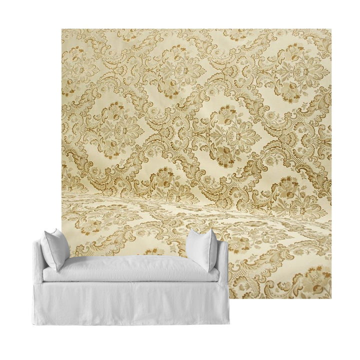 Vintage Gold Floral Damask Custom Daybed Cover