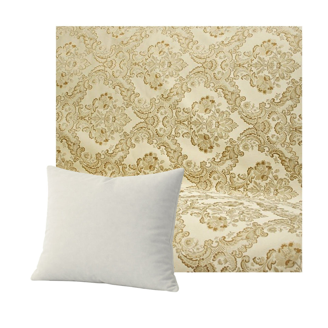 Vintage Gold Floral Damask Throw Pillow