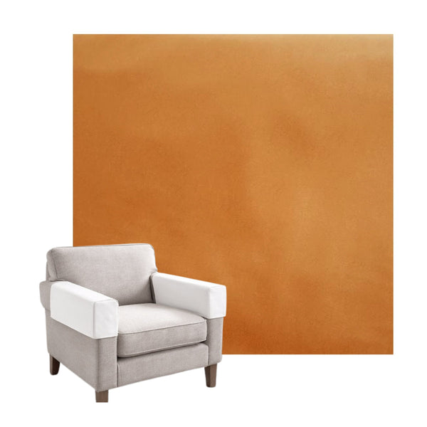 Pumpkin Orange Faux Leather Custom Armrest Cover