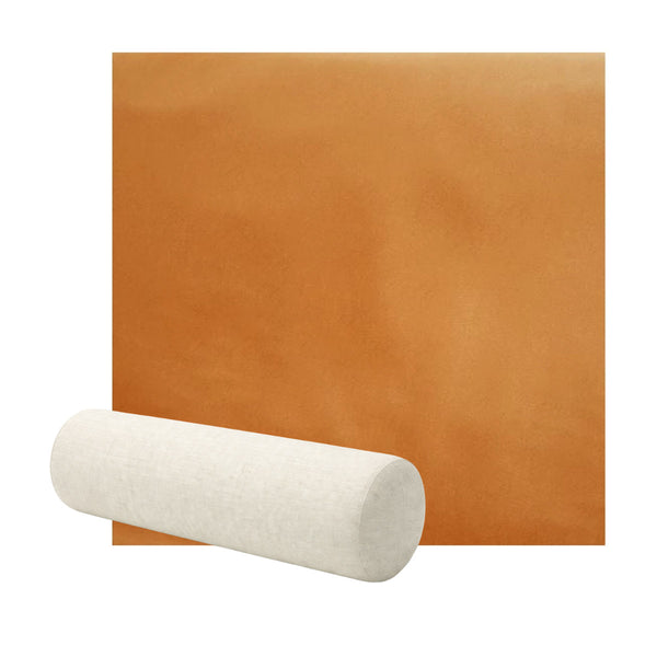 Pumpkin Orange Faux Leather Bolster Pillow