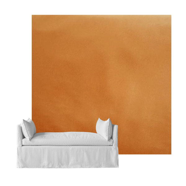 Pumpkin Orange Faux Leather Custom Daybed Cover