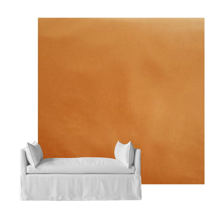 Caramel Brown Faux Leather Custom Daybed Cover