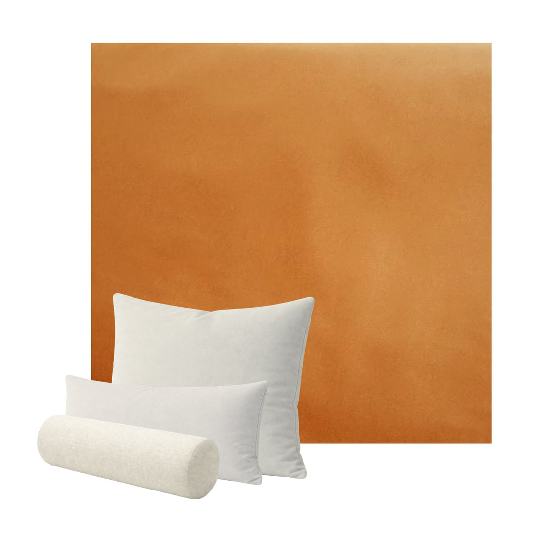 Caramel Brown Faux Leather Custom Pillow Cover