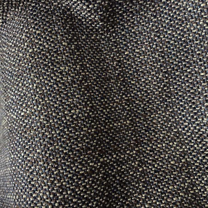 Close-up fabric swatch of Midnight Charcoal Premium Weave, a near-black charcoal heavyweight upholstery weave