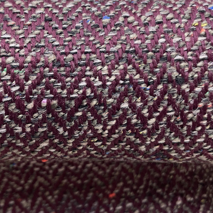 Close-up fabric swatch of Ruby Cheer Premium Weave, a deep ruby red heavyweight upholstery weave