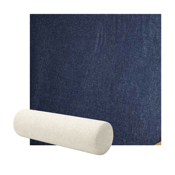 Relaxed Blue Denim Bolster Pillow