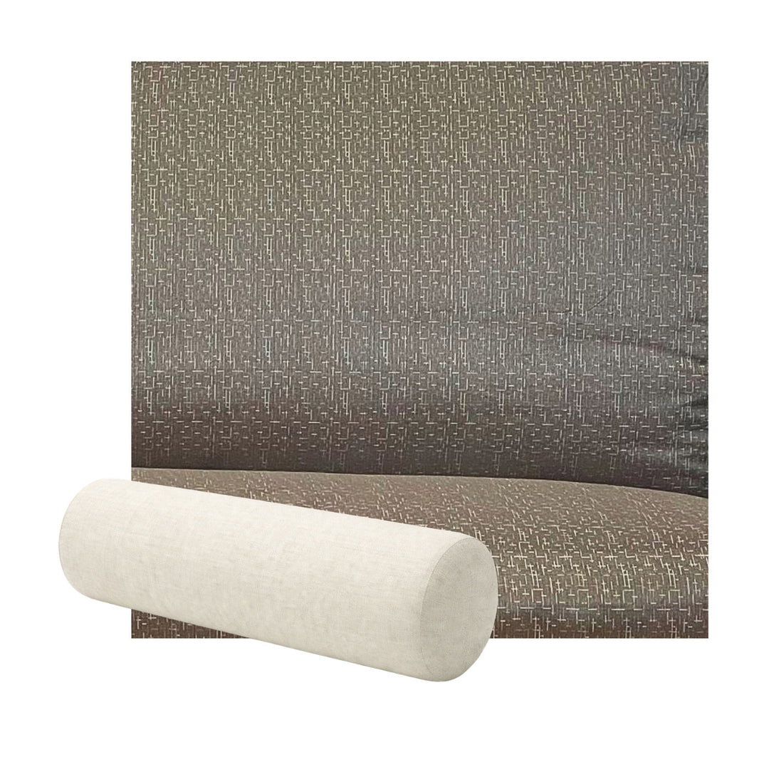 Textured Greige Silky Bamboo Blend Bolster Pillow