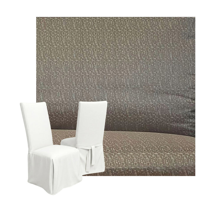 Silky Greige Bamboo Blend Custom Dining Chair Cover
