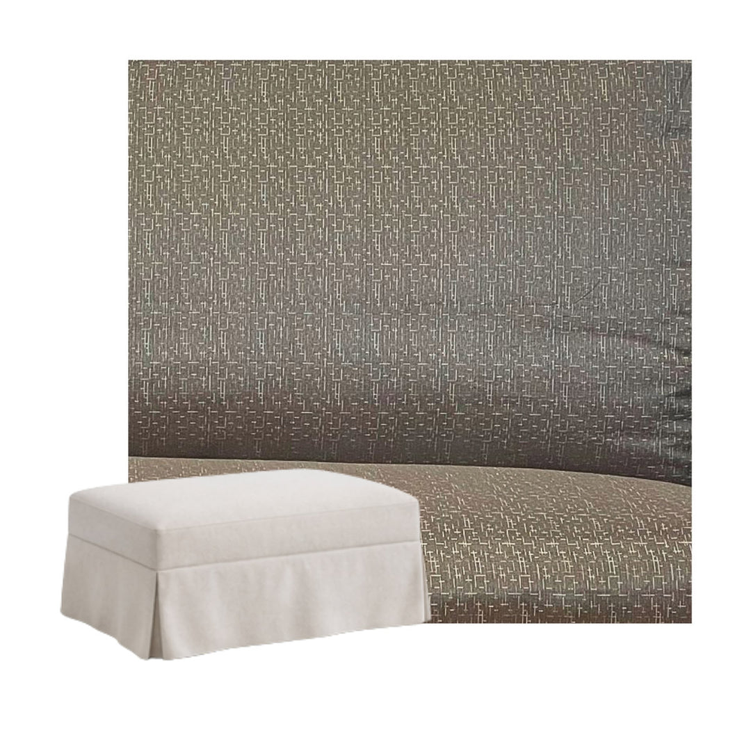 Silky Greige Bamboo Blend Custom Ottoman Slipcover