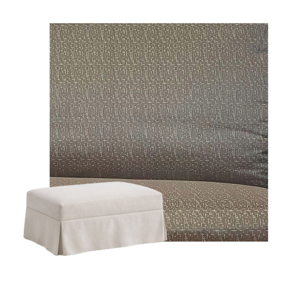 Silky Greige Bamboo Blend Custom Ottoman Slipcover
