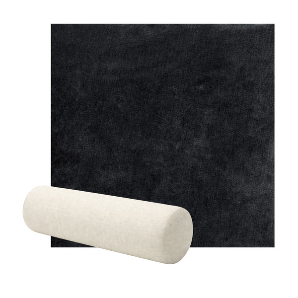 Ultra-soft Charcoal Black Chenille Bolster Pillow