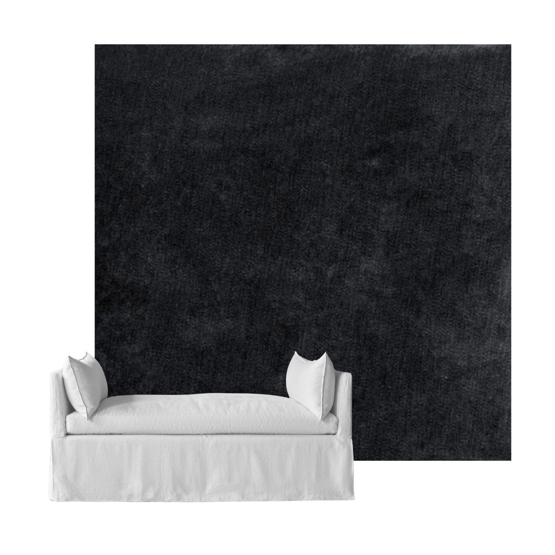 Ultra-soft Charcoal Black Chenille Custom Daybed Cover