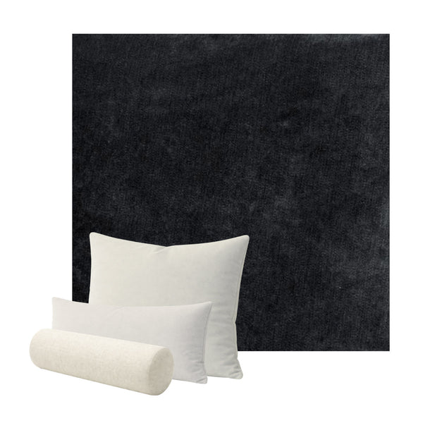 Ultra-soft Charcoal Black Chenille Custom Pillow Cover