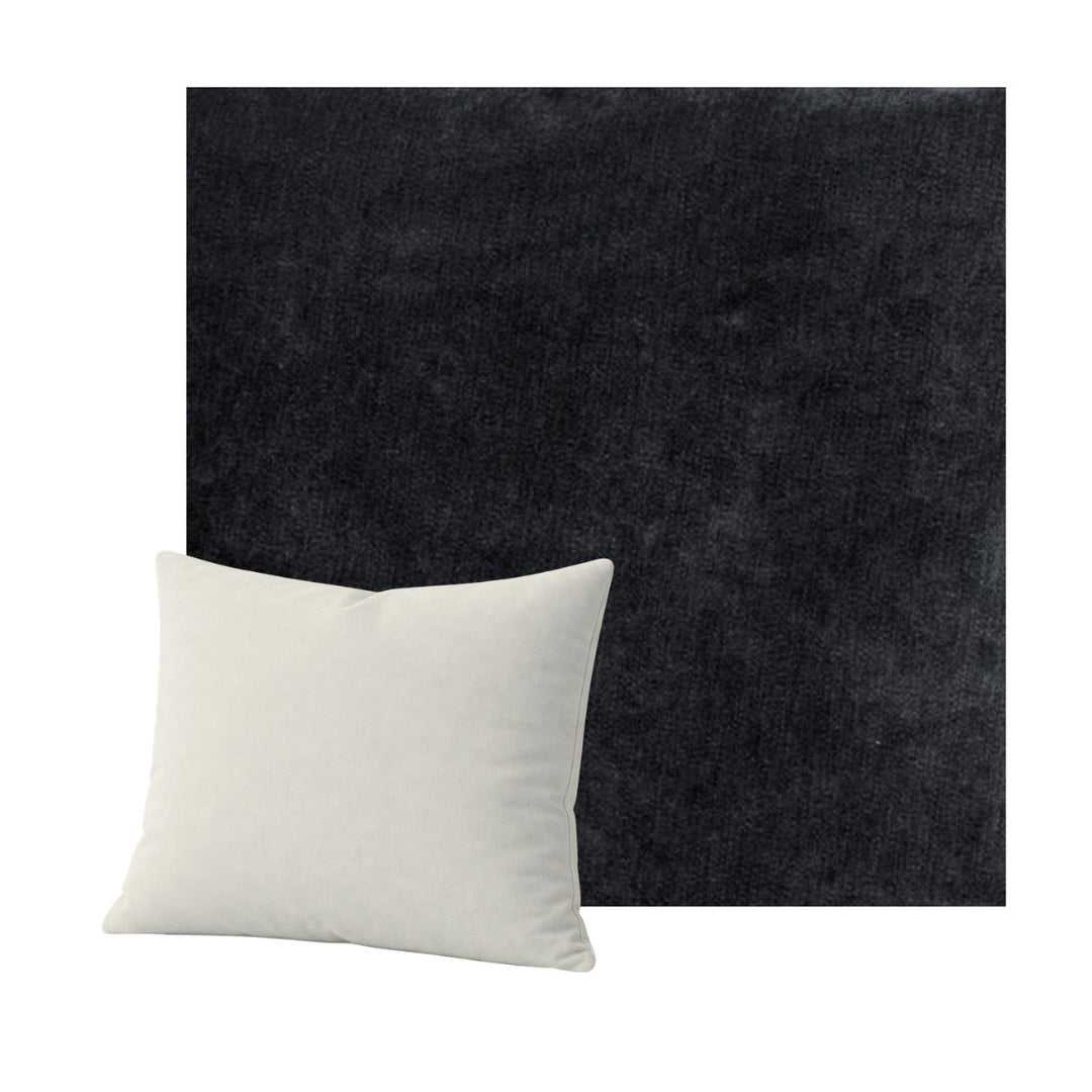Ultra-soft Charcoal Black Chenille Throw Pillow