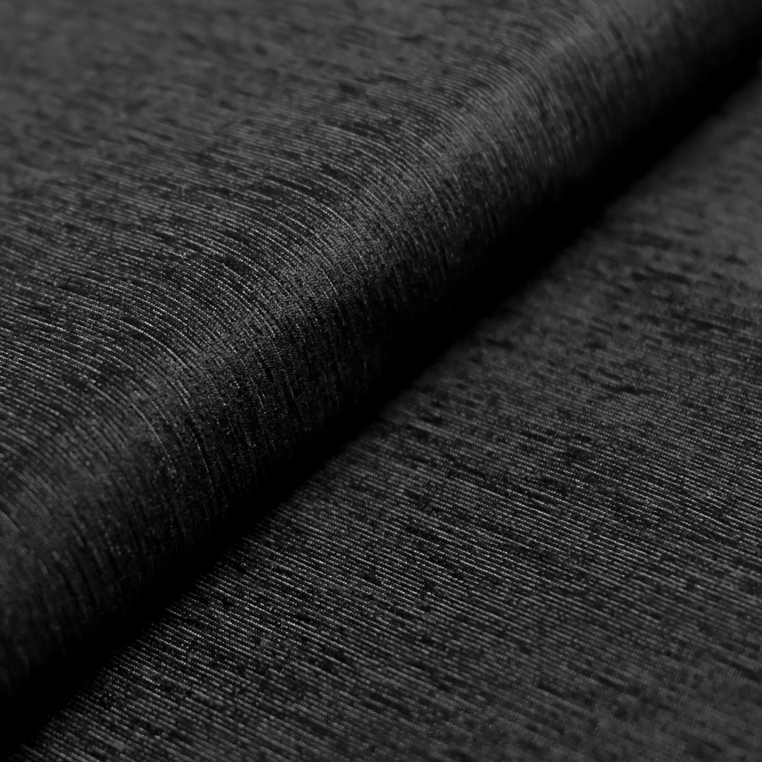Ultra-soft Charcoal Black Chenille Fabric &amp; Samples