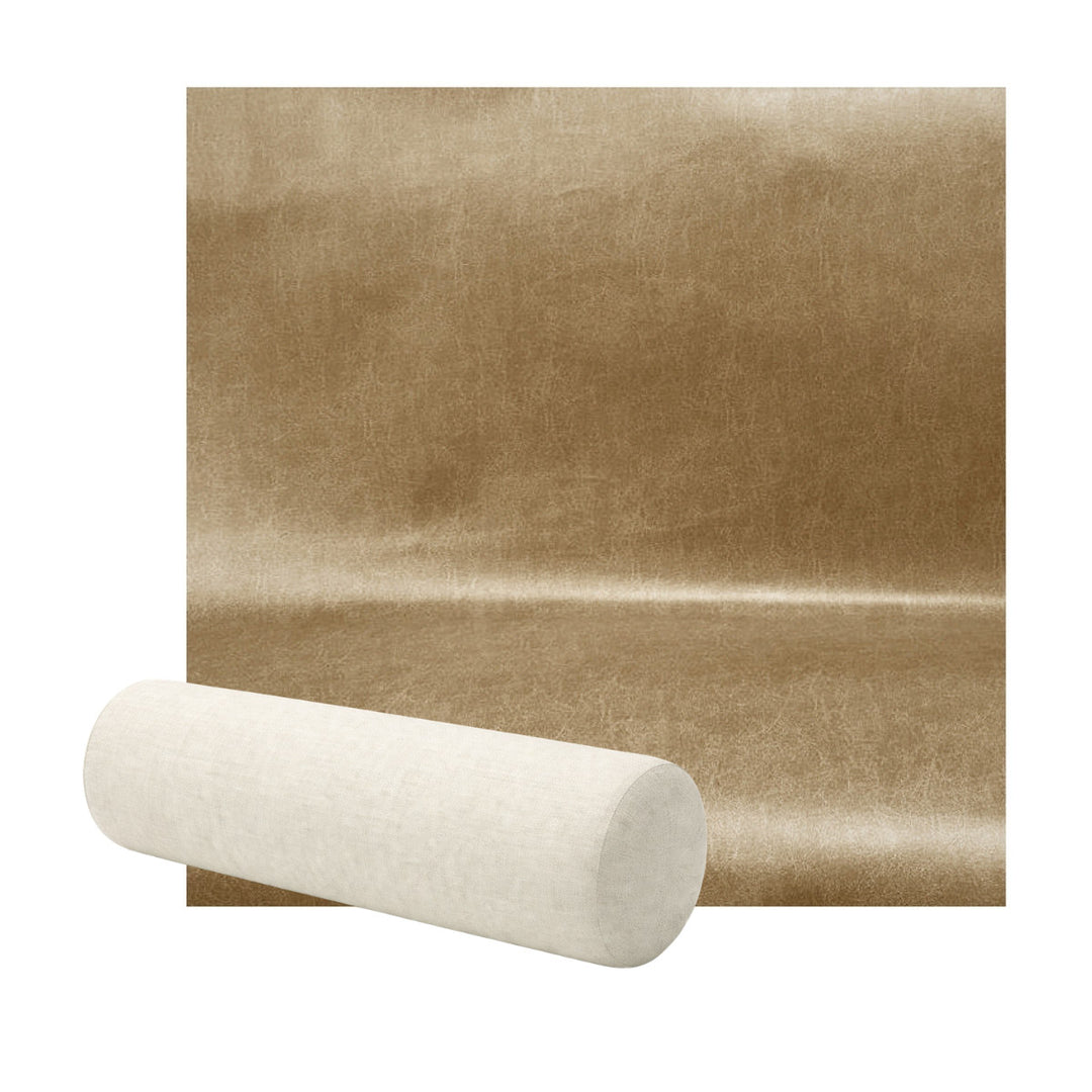 Camel Faux Leather Bolster Pillow