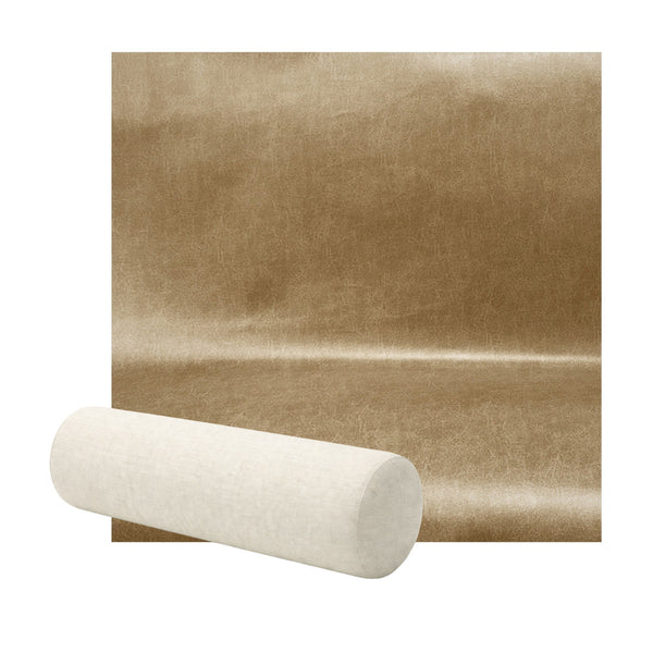 Camel Faux Leather Bolster Pillow