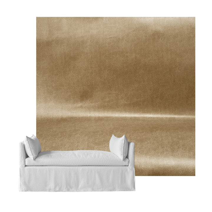 Camel Faux Leather Custom Daybed Cover