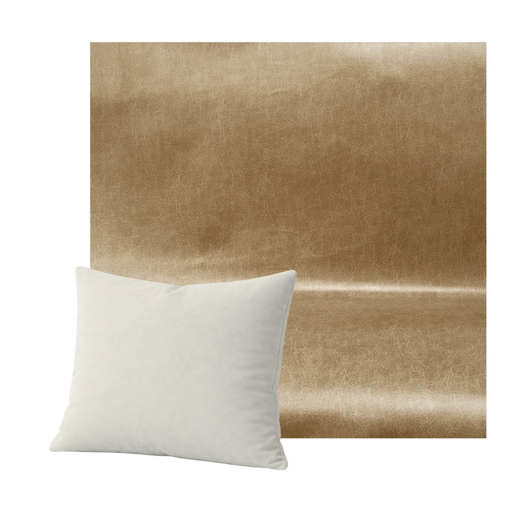 Camel Faux Leather Throw Pillow