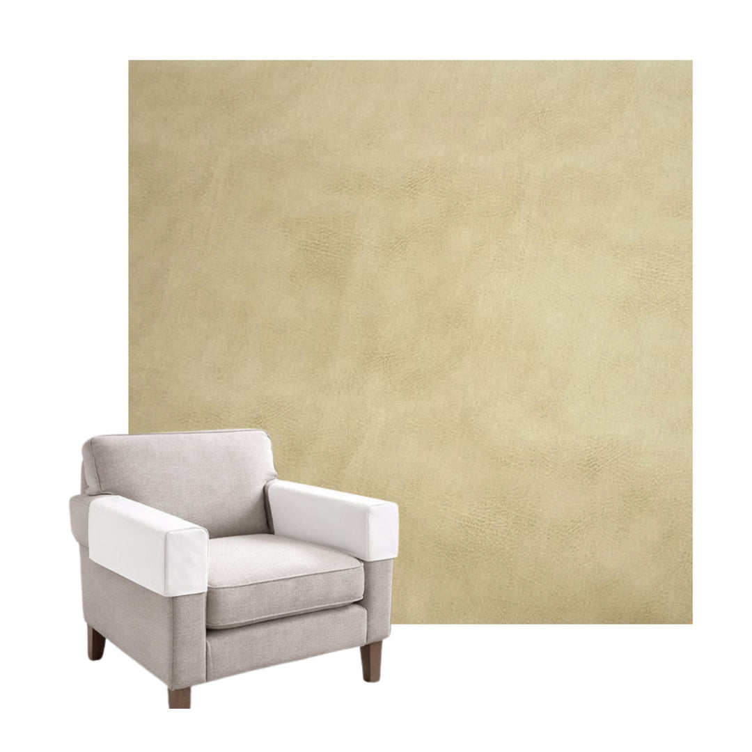 Soft Cream Faux Leather Custom Armrest Cover