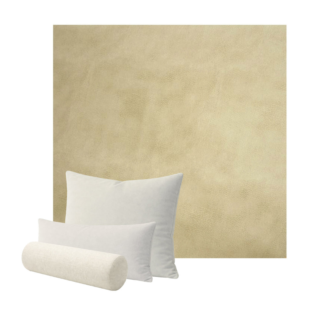 Soft Cream Faux Leather Custom Pillow Cover