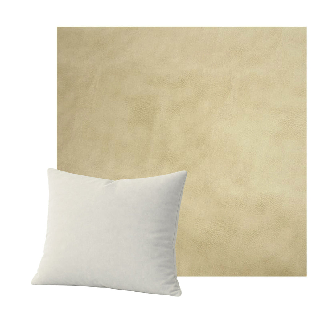Soft Cream Faux Leather Throw Pillow