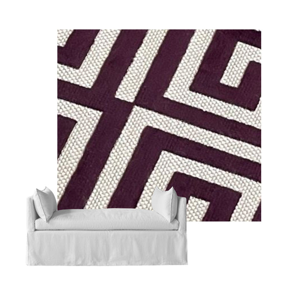 Art Deco Plum Custom Daybed Cover