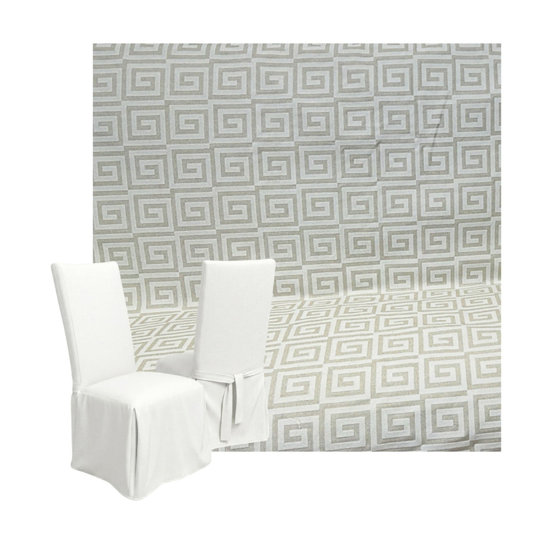 Ivory Greek Custom Dining Chair Cover