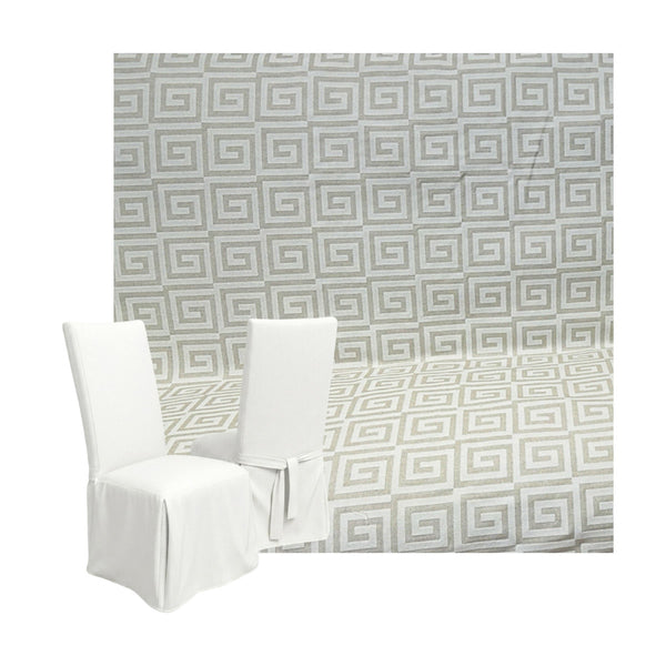 Ivory Greek Custom Dining Chair Cover
