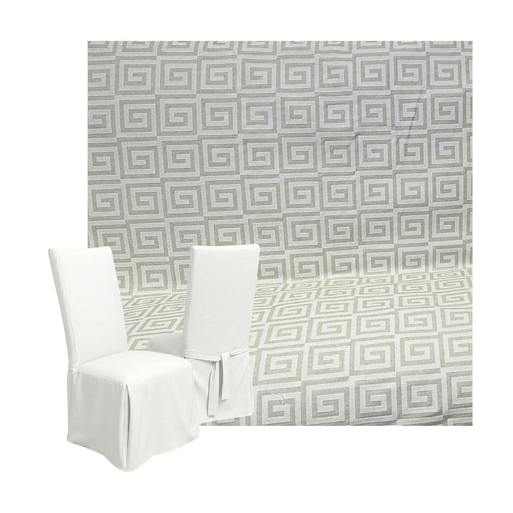 Ivory Greek Custom Dining Chair Cover
