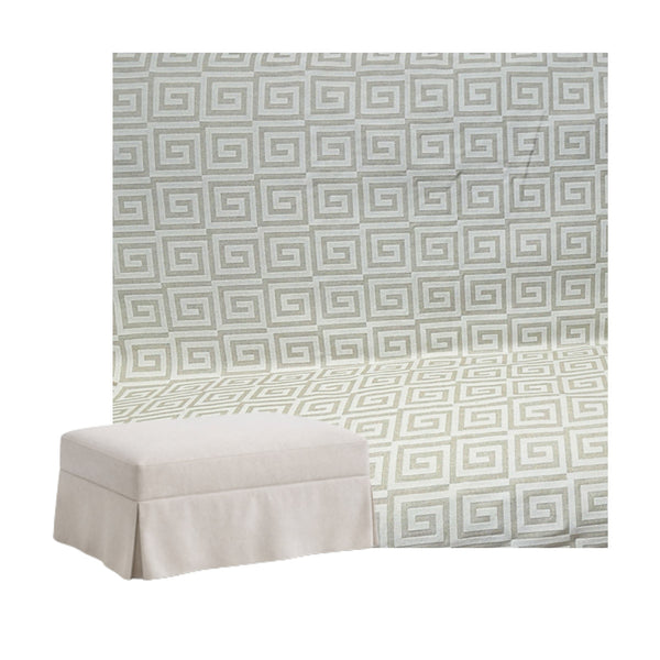 Ivory Greek Custom Ottoman Slipcover