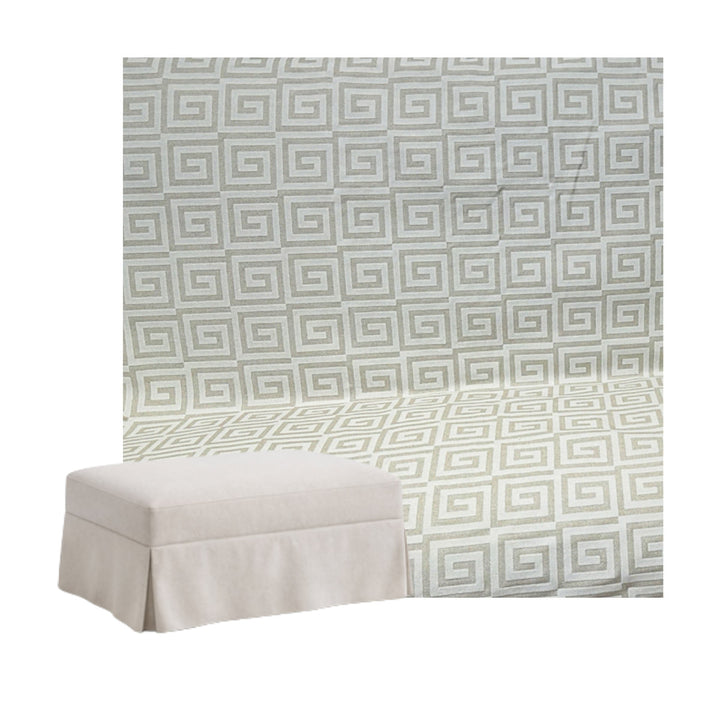 Ivory Greek Custom Ottoman Slipcover