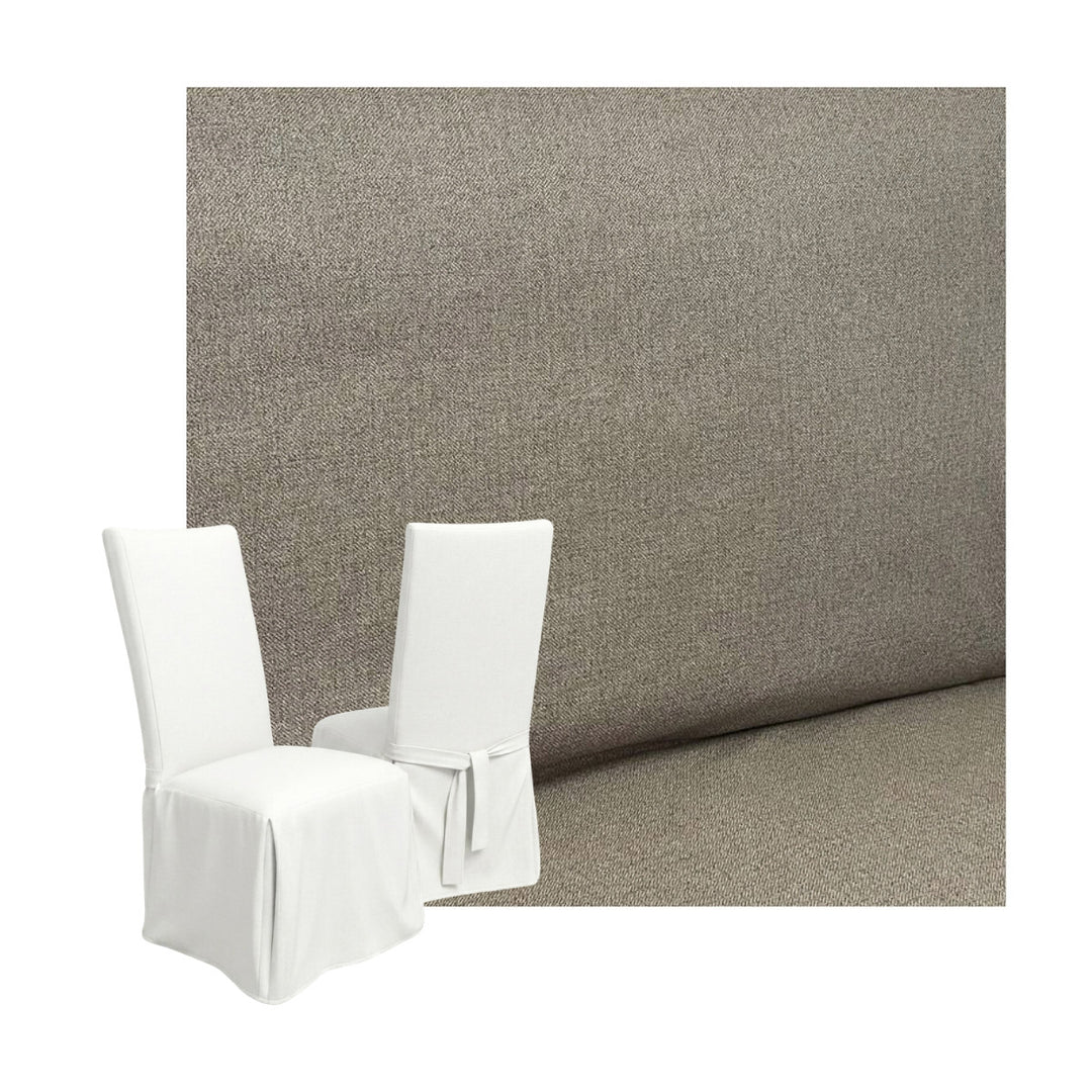 Soft Greige Custom Dining Chair Cover