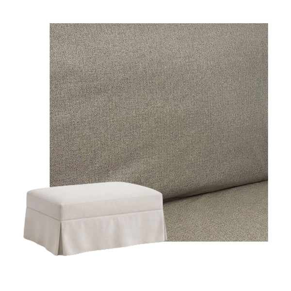 Soft Greige Custom Ottoman Slipcover