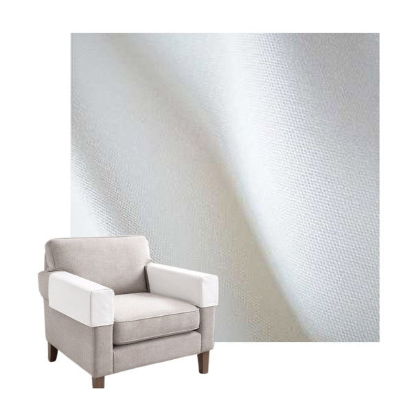 Classic White Canvas Custom Armrest Cover