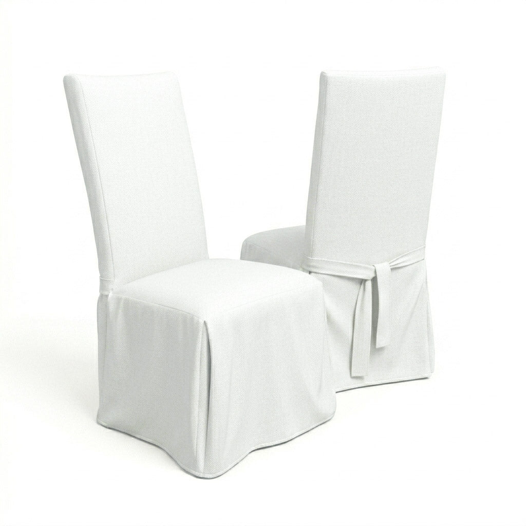Classic White Canvas Custom Dining Chair Cover