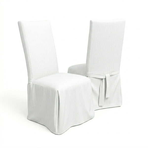 Classic White Canvas Custom Dining Chair Cover