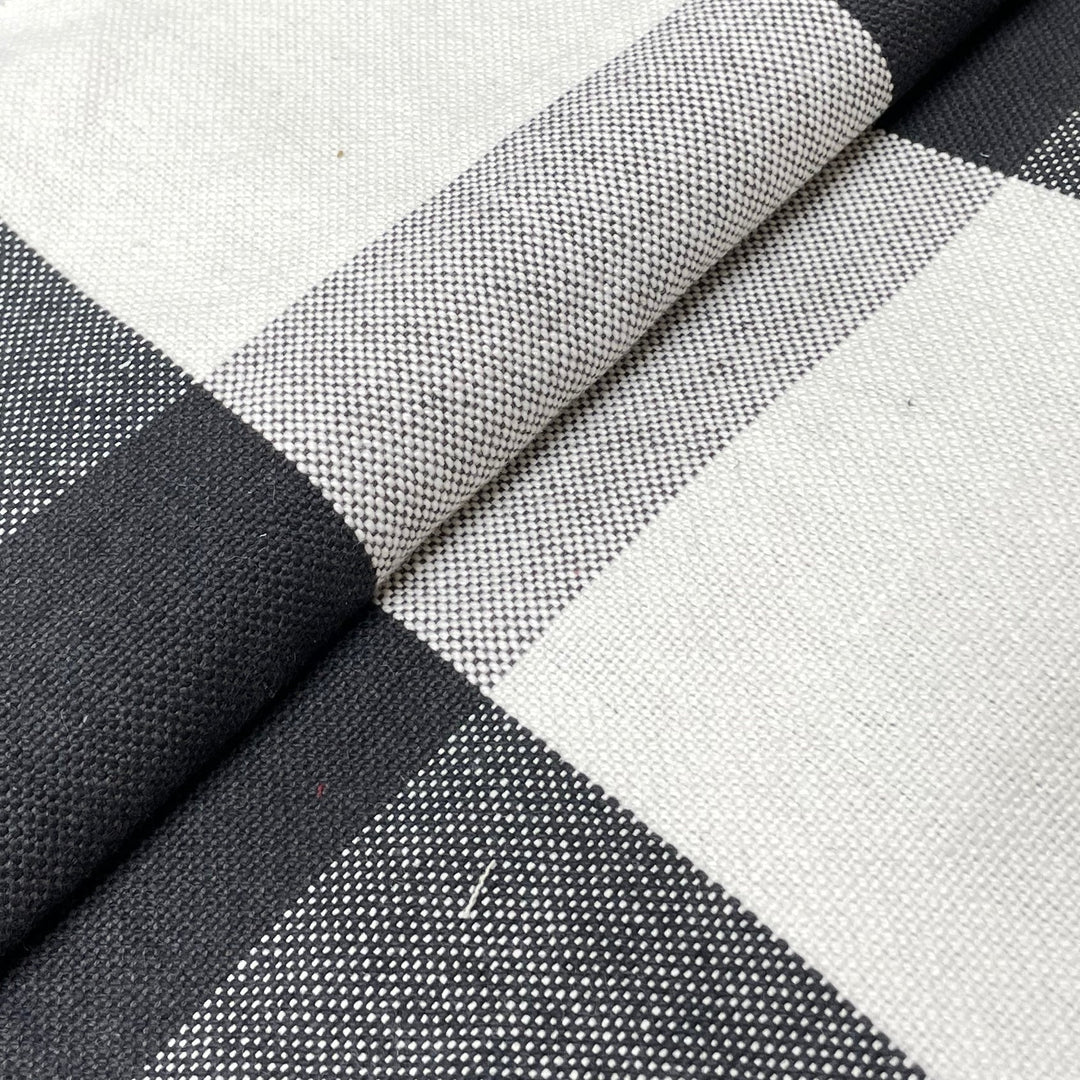 Black &amp; White Buffalo Check Custom Dining Chair Cover