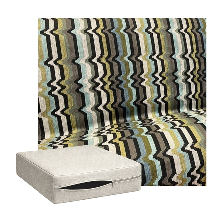 Ultra-soft Sage &amp; Taupe Stripe Chenille Custom Cushion Cover
