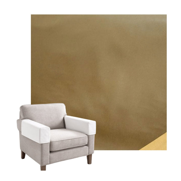 Camel Brown Faux Leather Custom Armrest Cover