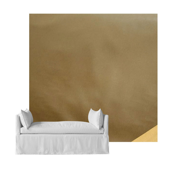 Camel Brown Faux Leather Custom Daybed Cover