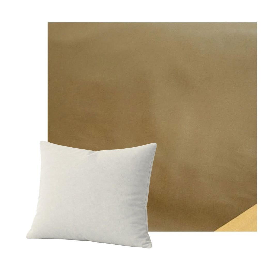 Camel Brown Faux Leather Throw Pillow