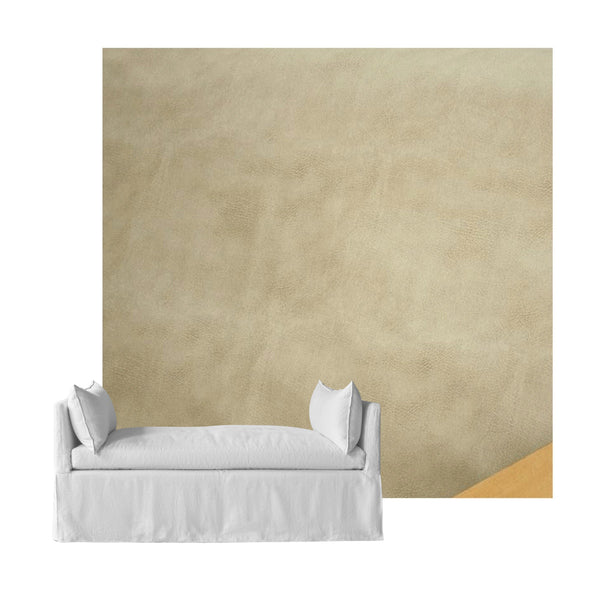 Light Tan Faux Leather Custom Daybed Cover